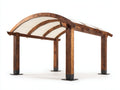 Tonnelle de jardin - Bois-Textile - 400 x 300 x 275 cm - Marron-Crème - Style architectural