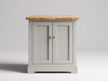 Buffet - Bois - 78 x 40 x 86 cm - Blanc grisé-Bois naturel - Classique épuré