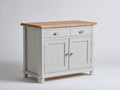 Buffet - Bois - 108 x 46 x 88 cm - Gris perle-Bois naturel - Style campagne élégante