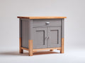 Buffet - Bois - 88 x 43 x 90 cm - Gris taupe-Bois naturel - Style rustique moderne