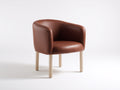 Chaise de salle à manger - Similicuir-Bois - 68 x 66 x 79 cm - Cognac-Bois naturel - Contemporain