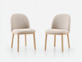 Chaise de salle à manger - Tissu-Bois - 55 x 58 x 84 cm - Beige clair-Bois naturel - Scandinave