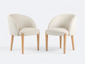 Chaise de salle à manger - Tissu-Bois - 64 x 63 x 78 cm - Crème-Bois naturel - Contemporain