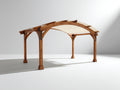 Tonnelle de jardin - Bois-Textile - 400 x 320 x 275 cm - Marron-Crème - Style architectural contemporain