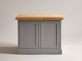 Buffet - Bois - 96 x 45 x 84 cm - Gris taupe-Bois naturel - Contemporain sobre