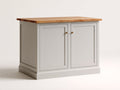 Buffet - Bois - 118 x 50 x 86 cm - Blanc cassé-Bois naturel - Style classique épuré