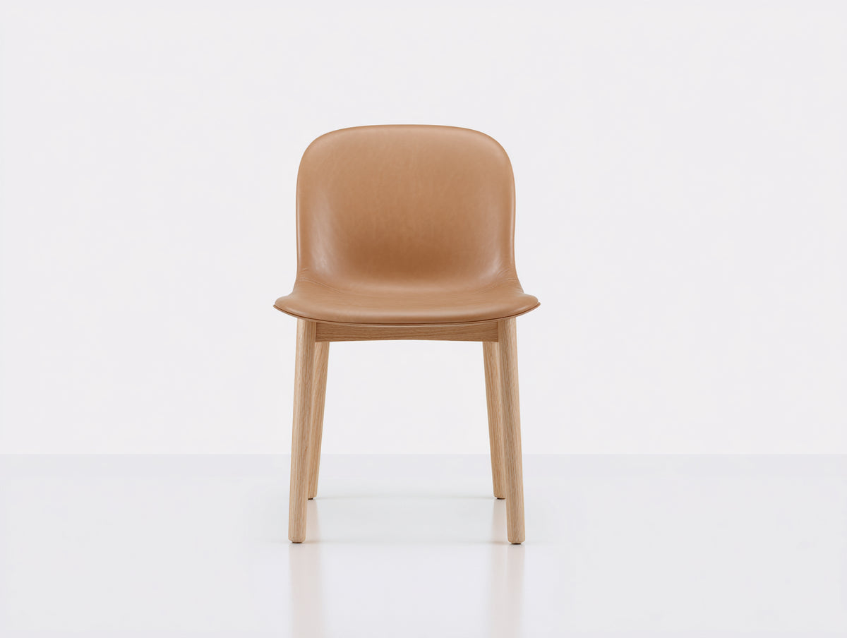 Chaise de salle à manger - Similicuir-Bois - 51 x 56 x 83 cm - Camel-Bois naturel - Scandinave