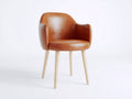 Chaise de salle à manger - Similicuir-Bois - 64 x 62 x 82 cm - Cognac-Bois clair - Contemporain