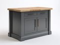 Buffet - Bois - 118 x 51 x 89 cm - Gris graphite-Bois naturel - Style contemporain sobre
