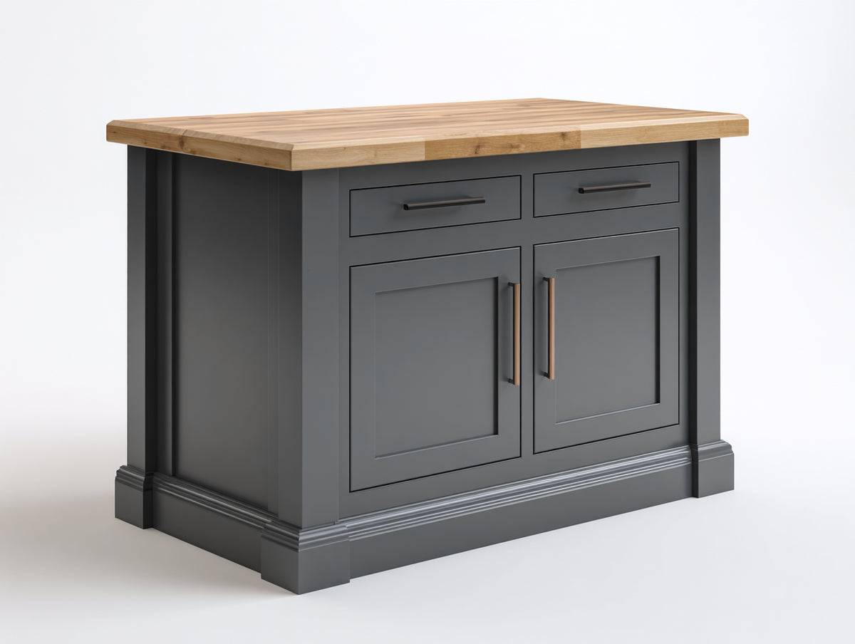 Buffet - Bois - 118 x 51 x 89 cm - Gris graphite-Bois naturel - Style contemporain sobre
