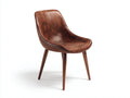 Chaise de salle à manger - Similicuir-Bois - 54 x 59 x 86 cm - Marron patiné-Bois foncé - Industriel