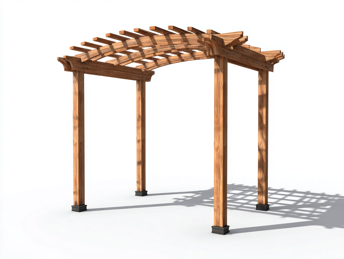 Tonnelle de jardin - Bois - 320 x 300 x 265 cm - Marron - Style naturel contemporain