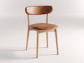 Chaise de salle à manger - Bois-Similicuir - 53 x 56 x 82 cm - Cognac-Bois naturel - Scandinave