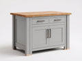 Buffet - Bois - 118 x 50 x 89 cm - Gris clair-Bois naturel - Campagne contemporaine