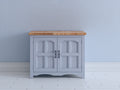 Buffet - Bois - 86 x 42 x 82 cm - Bleu gris-Bois naturel - Style maison de campagne
