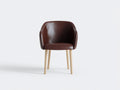 Chaise de salle à manger - Similicuir-Bois - 62 x 61 x 84 cm - Marron foncé-Bois naturel - Moderne