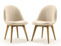 Chaise de salle à manger - Tissu-Bois - 56 x 60 x 88 cm - Crème-Chêne doré - Nordique