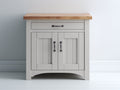 Buffet - Bois - 94 x 43 x 87 cm - Gris perle-Bois naturel - Maison de campagne