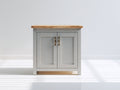 Buffet - Bois - 83 x 40 x 84 cm - Gris clair-Bois naturel - Scandinave rustique